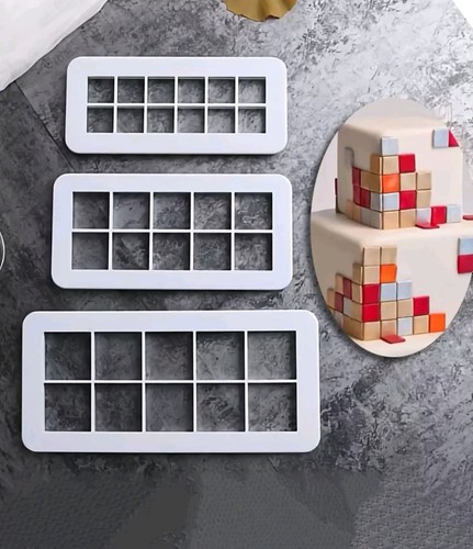 Square fondant cutters moulds - square,