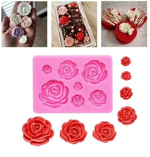 Rose flower silicone - 3d,
