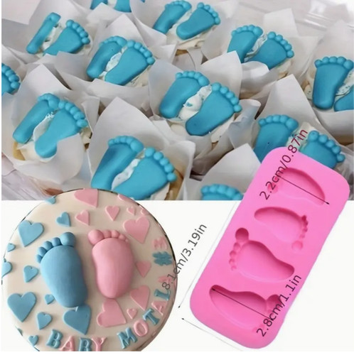 Baby feet silicone fondant - baby,