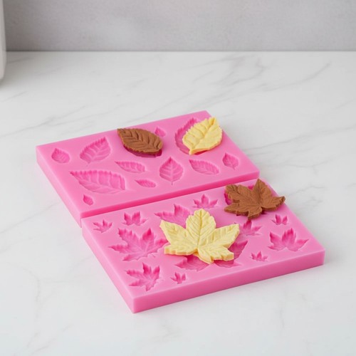 2pcs silicone leaf moulds for - leaf,