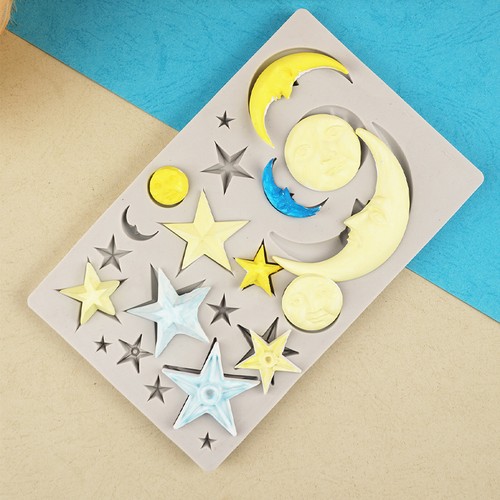 Moon and star cake fondant - cake,