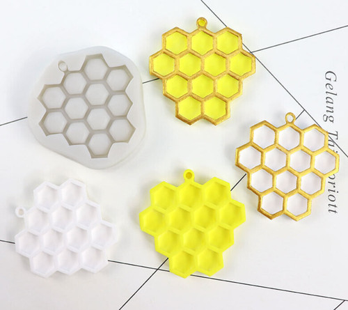 Honeycomb bee silicone fondant - bee,