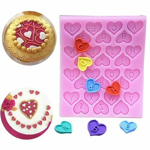 Silicone hearts letters mould - silicone,