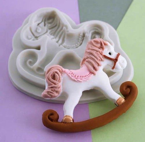 Rocking horse silicone fondant - horse,