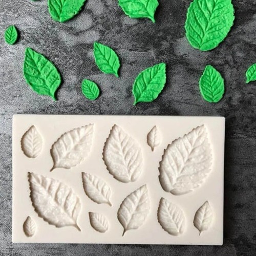 Rose leaves silicone fondant - rose,