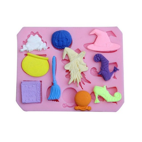 Witch broomstick mould - witch,
