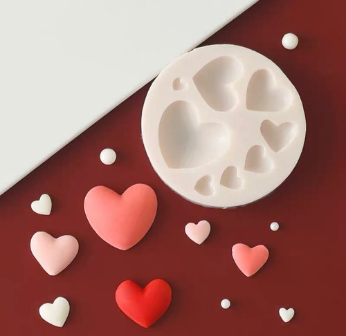 Hearts silicone fondant mould - hearts,