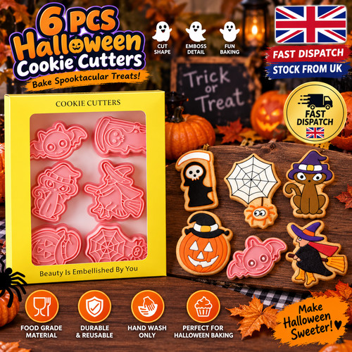 6pcs halloween cookie cutters - halloween,
