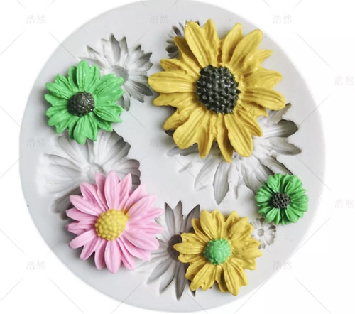 Daisy flowers fondant - 3d, mold