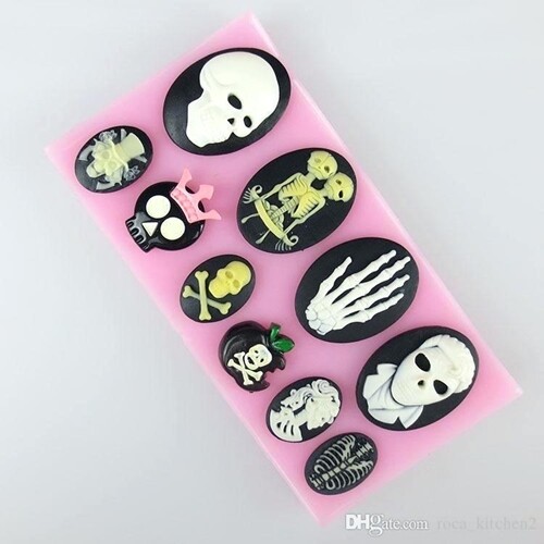 Skeleton mould 10x halloween - skeleton,