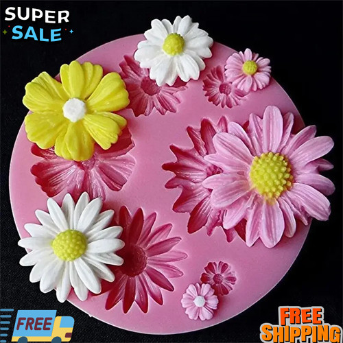 Daisy flowers fondant mold - 3d,